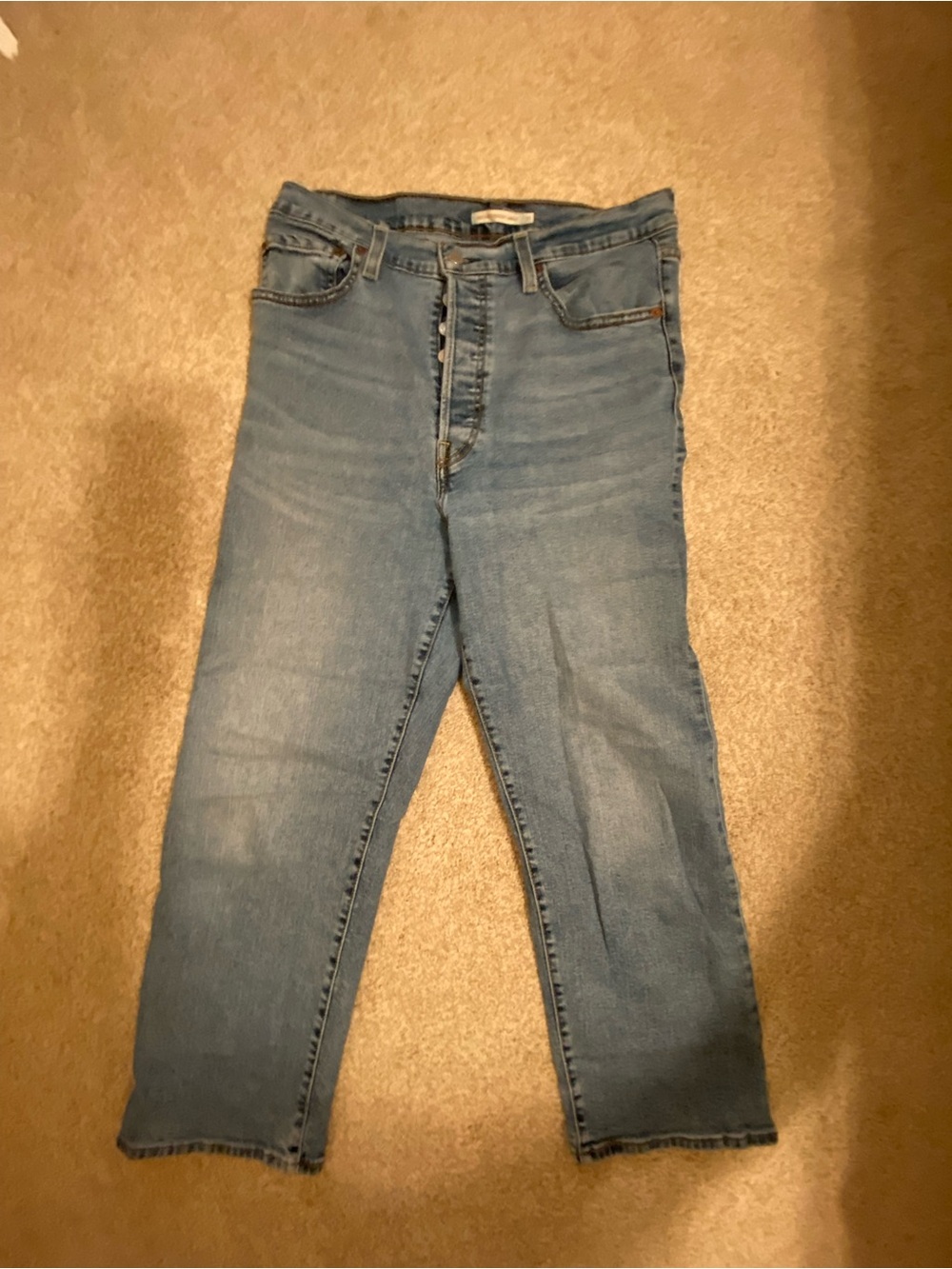 Women’s Light Blue High-Rise Straight Jeans